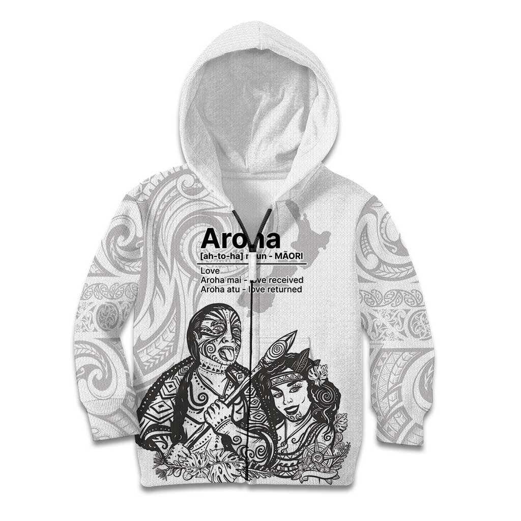 Aroha Maori Language Kid Hoodie Te Reo Maori Inspired Art