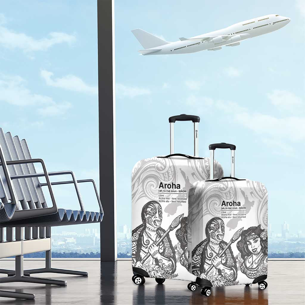 Aroha Maori Language Luggage Cover Te Reo Maori Inspired Art LT9 - Polynesian Pride