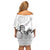 Aroha Maori Language Off Shoulder Short Dress Te Reo Maori Inspired Art