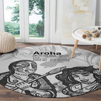 Aroha Maori Language Round Carpet Te Reo Maori Inspired Art LT9 - Polynesian Pride