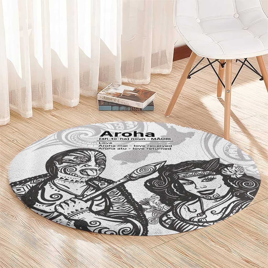 Aroha Maori Language Round Carpet Te Reo Maori Inspired Art LT9 - Polynesian Pride