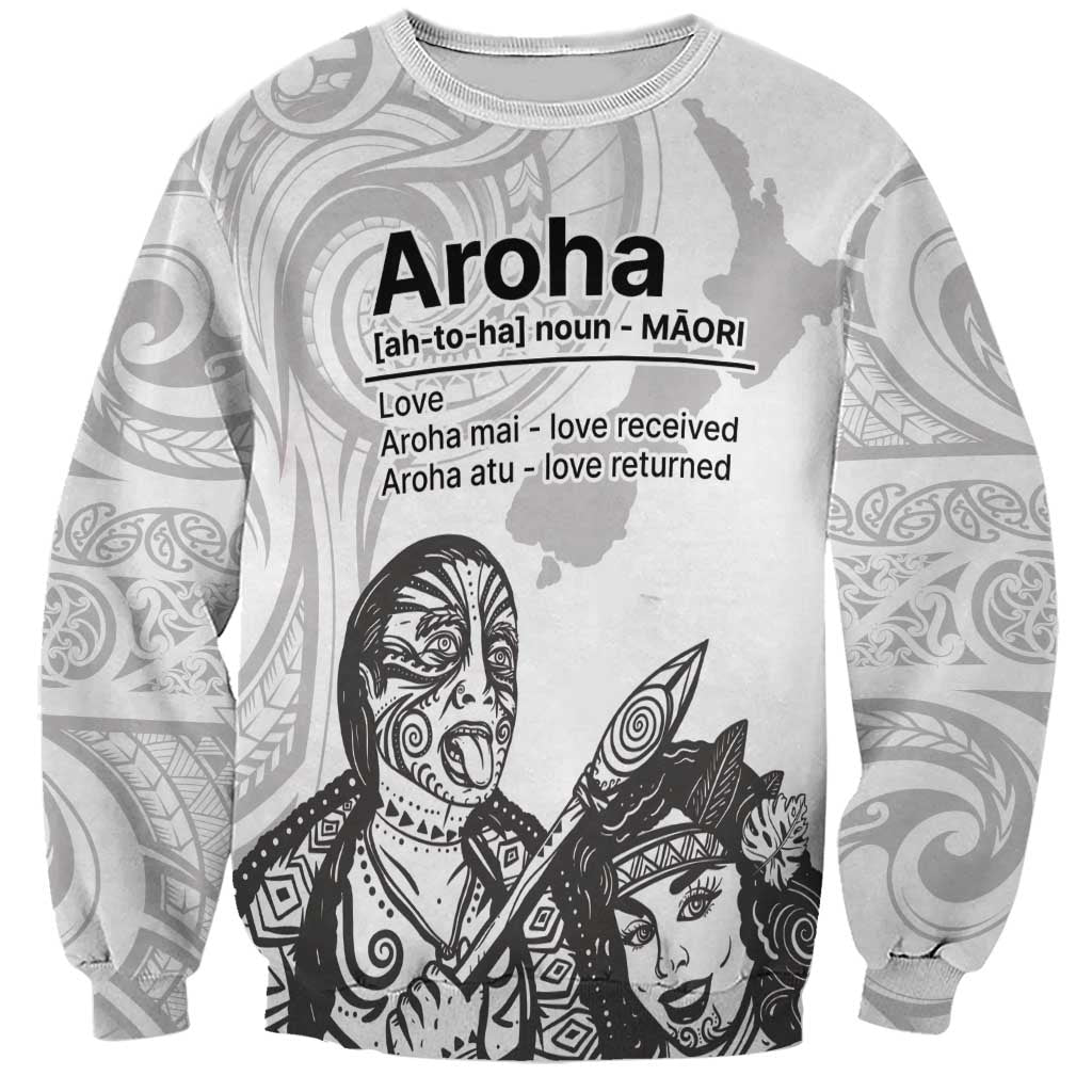 Aroha Maori Language Sweatshirt Te Reo Maori Inspired Art