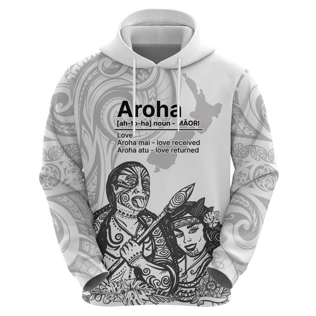 Aroha Maori Language Zip Hoodie Te Reo Maori Inspired Art LT9 - Polynesian Pride