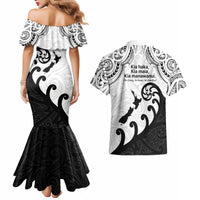 Kia Haka Maori language Couples Matching Mermaid Dress and Hawaiian Shirt Te Reo Maori Inspired Art