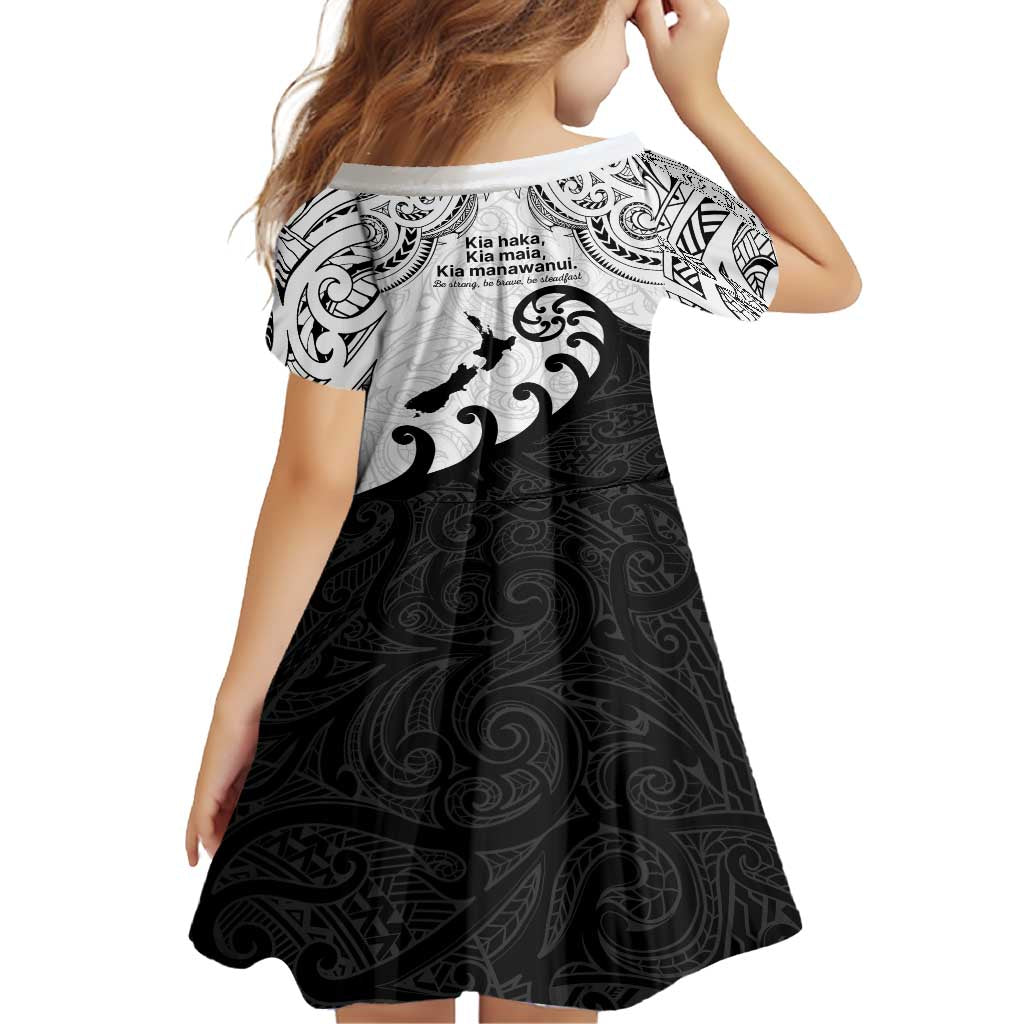 Kia Haka Maori language Family Matching Off Shoulder Short Dress and Hawaiian Shirt Te Reo Maori Inspired Art LT9 - Polynesian Pride