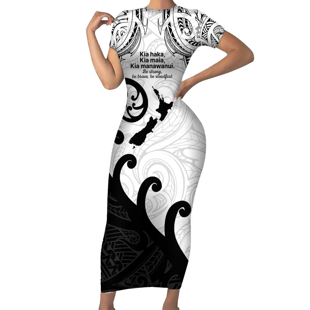 Kia Haka Maori language Family Matching Short Sleeve Bodycon Dress and Hawaiian Shirt Te Reo Maori Inspired Art