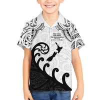 Kia Haka Maori language Family Matching Summer Maxi Dress and Hawaiian Shirt Te Reo Maori Inspired Art LT9 Son's Shirt white - Polynesian Pride
