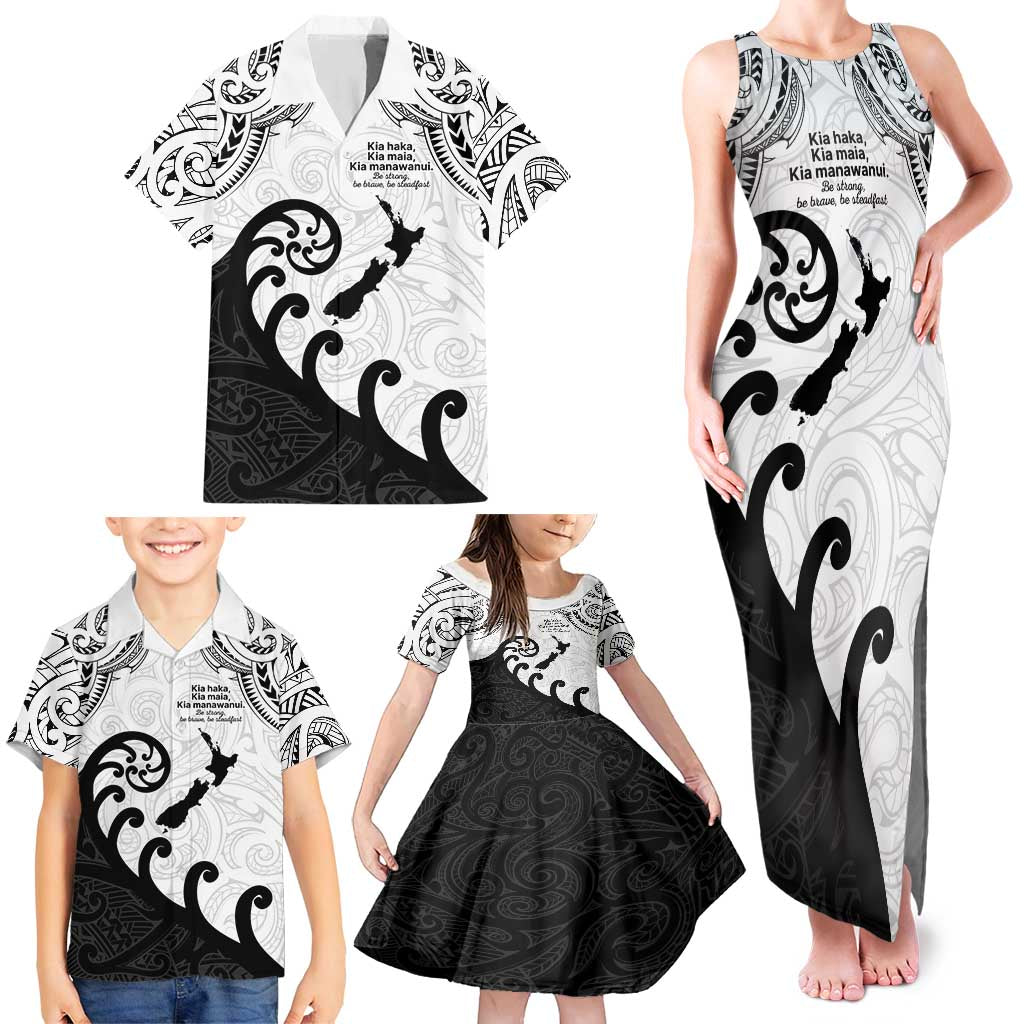 Kia Haka Maori language Family Matching Tank Maxi Dress and Hawaiian Shirt Te Reo Maori Inspired Art