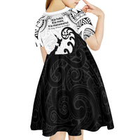 Kia Haka Maori language Kid Short Sleeve Dress Te Reo Maori Inspired Art