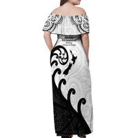 Kia Haka Maori language Off Shoulder Maxi Dress Te Reo Maori Inspired Art