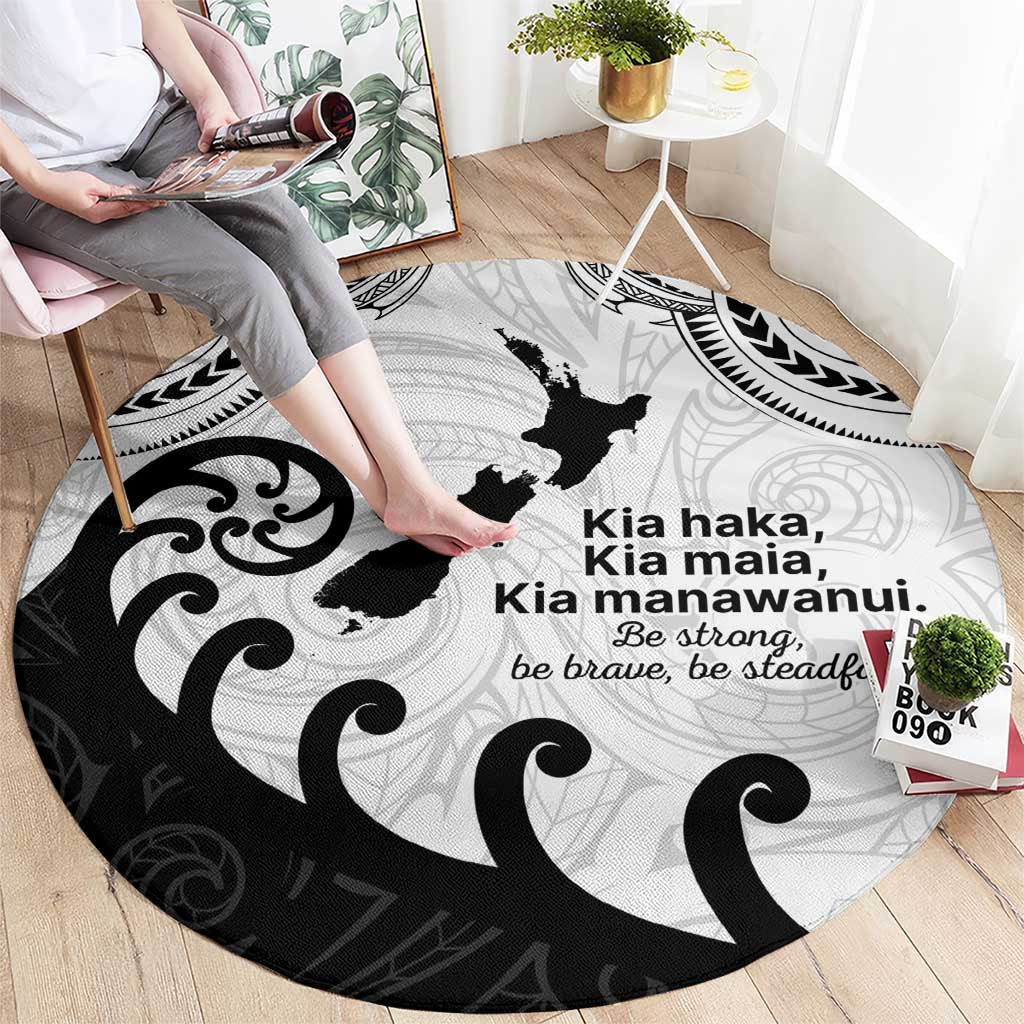 Kia Haka Maori language Round Carpet Te Reo Maori Inspired Art LT9 - Polynesian Pride