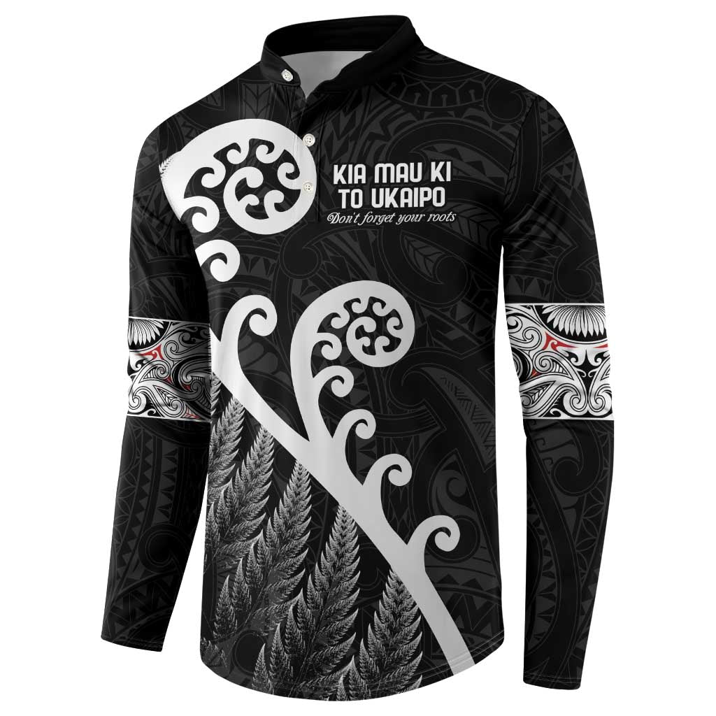 Kia Mau Ki To Ukaipo Button Sweatshirt Te Reo Maori Koru Fern Art LT9 - Polynesian Pride