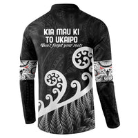 Kia Mau Ki To Ukaipo Button Sweatshirt Te Reo Maori Koru Fern Art LT9 - Polynesian Pride