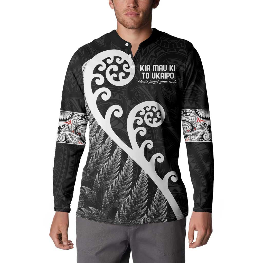 Kia Mau Ki To Ukaipo Button Sweatshirt Te Reo Maori Koru Fern Art LT9 - Polynesian Pride