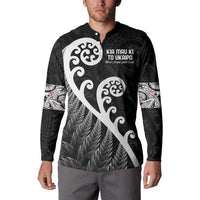 Kia Mau Ki To Ukaipo Button Sweatshirt Te Reo Maori Koru Fern Art LT9 - Polynesian Pride