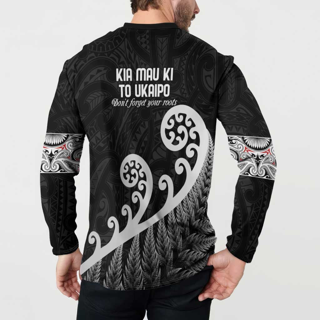 Kia Mau Ki To Ukaipo Button Sweatshirt Te Reo Maori Koru Fern Art LT9 - Polynesian Pride
