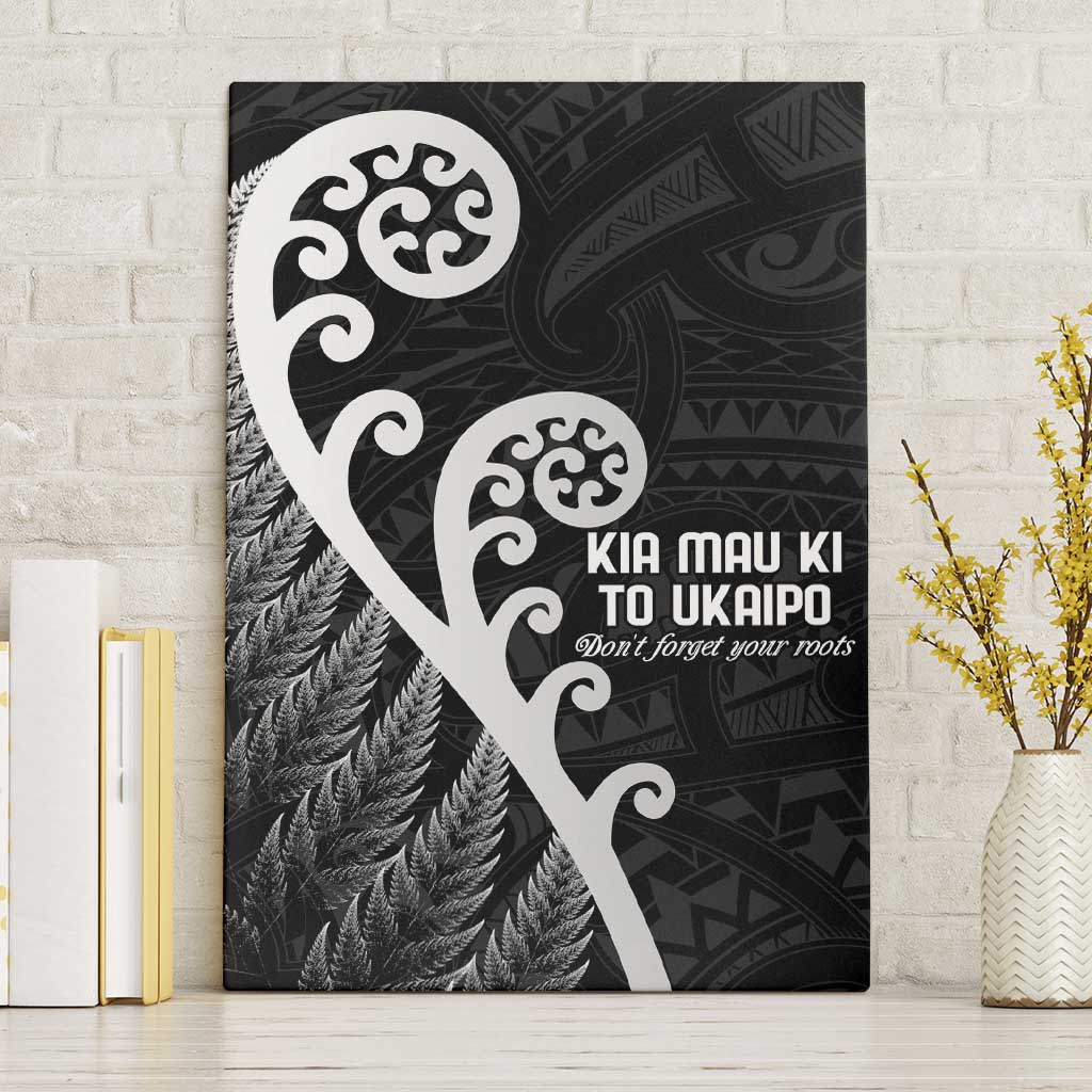 Kia Mau Ki To Ukaipo Canvas Wall Art Te Reo Maori Koru Fern Art LT9 Without Frame Black - Polynesian Pride