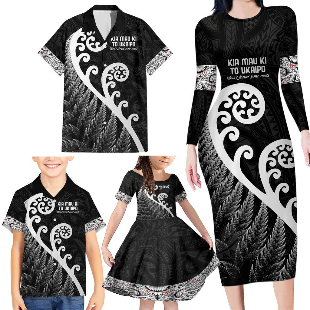 Kia Mau Ki To Ukaipo Family Matching Long Sleeve Bodycon Dress and Hawaiian Shirt Te Reo Maori Koru Fern Art LT9 - Polynesian Pride