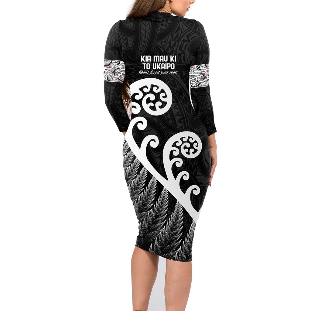 Kia Mau Ki To Ukaipo Family Matching Long Sleeve Bodycon Dress and Hawaiian Shirt Te Reo Maori Koru Fern Art LT9 - Polynesian Pride