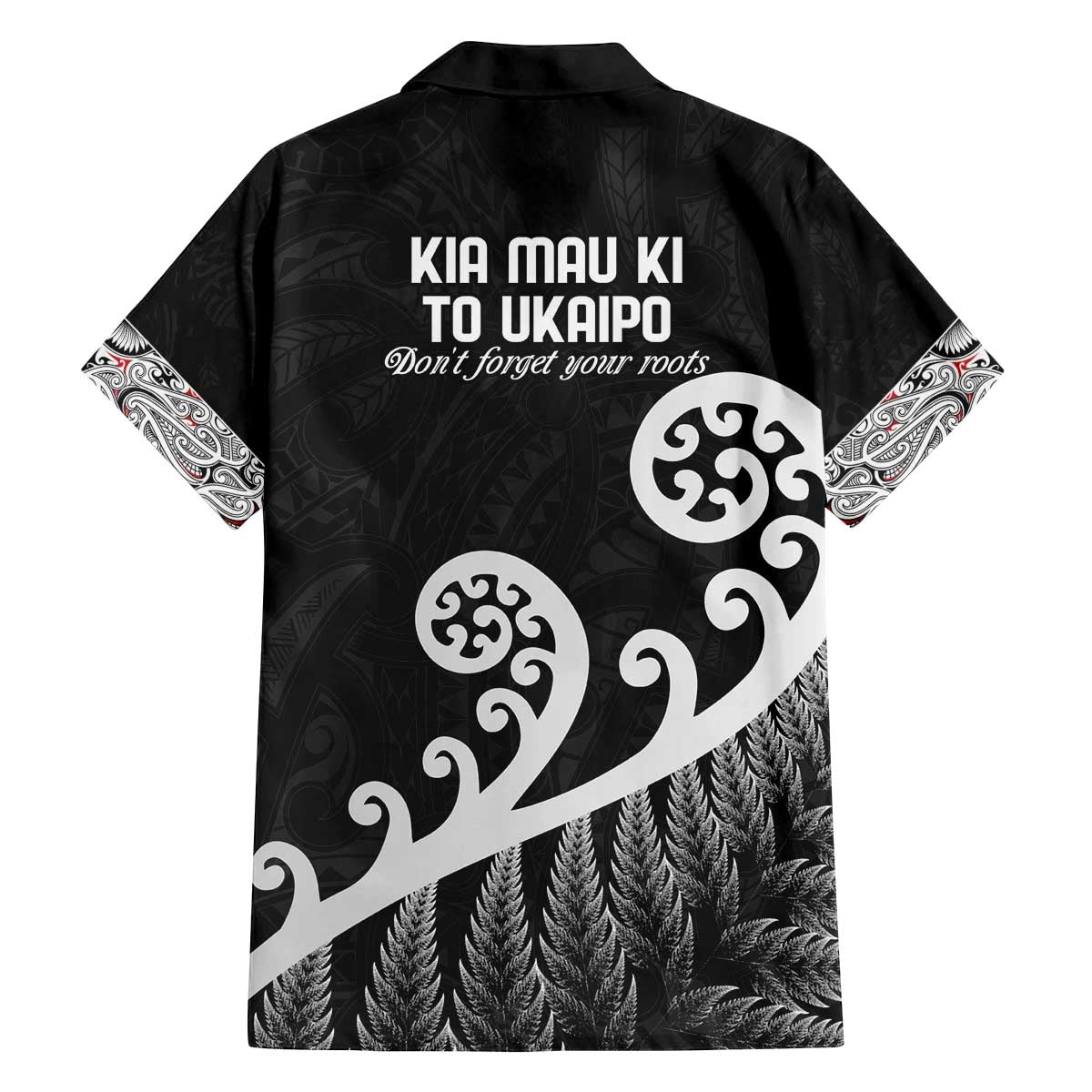Kia Mau Ki To Ukaipo Family Matching Off The Shoulder Long Sleeve Dress and Hawaiian Shirt Te Reo Maori Koru Fern Art LT9 - Polynesian Pride
