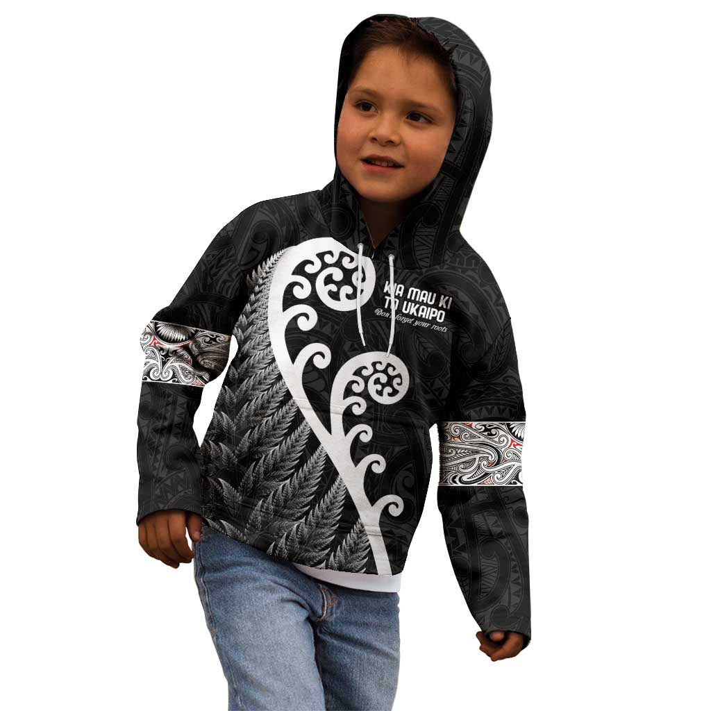 Kia Mau Ki To Ukaipo Kid Hoodie Te Reo Maori Koru Fern Art