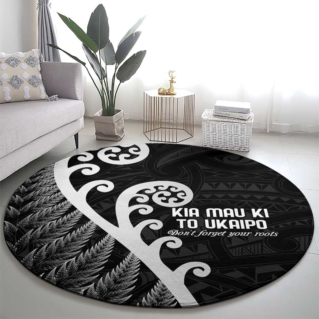 Kia Mau Ki To Ukaipo Round Carpet Te Reo Maori Koru Fern Art LT9 - Polynesian Pride