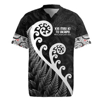 Kia Mau Ki To Ukaipo Rugby Jersey Te Reo Maori Koru Fern Art