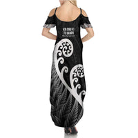 Kia Mau Ki To Ukaipo Summer Maxi Dress Te Reo Maori Koru Fern Art