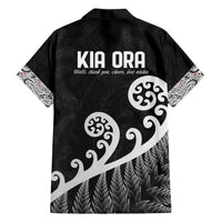 Kia Ora Maori Language Family Matching Off The Shoulder Long Sleeve Dress and Hawaiian Shirt Te Reo Maori Koru Fern Art