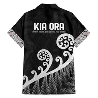 Kia Ora Maori Language Family Matching Short Sleeve Bodycon Dress and Hawaiian Shirt Te Reo Maori Koru Fern Art