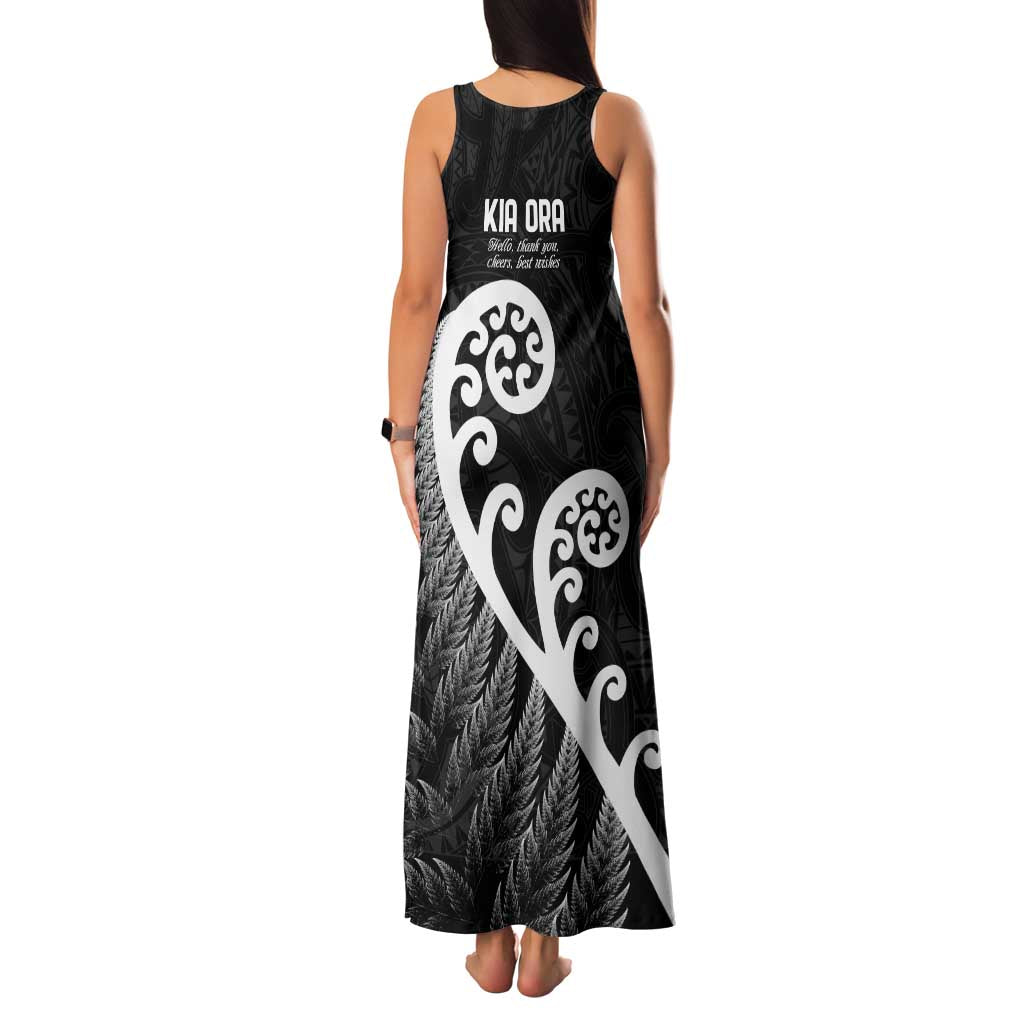 Kia Ora Maori Language Family Matching Tank Maxi Dress and Hawaiian Shirt Te Reo Maori Koru Fern Art