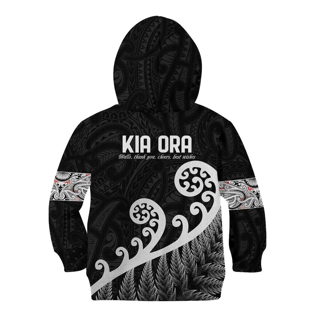 Kia Ora Maori Language Kid Hoodie Te Reo Maori Koru Fern Art