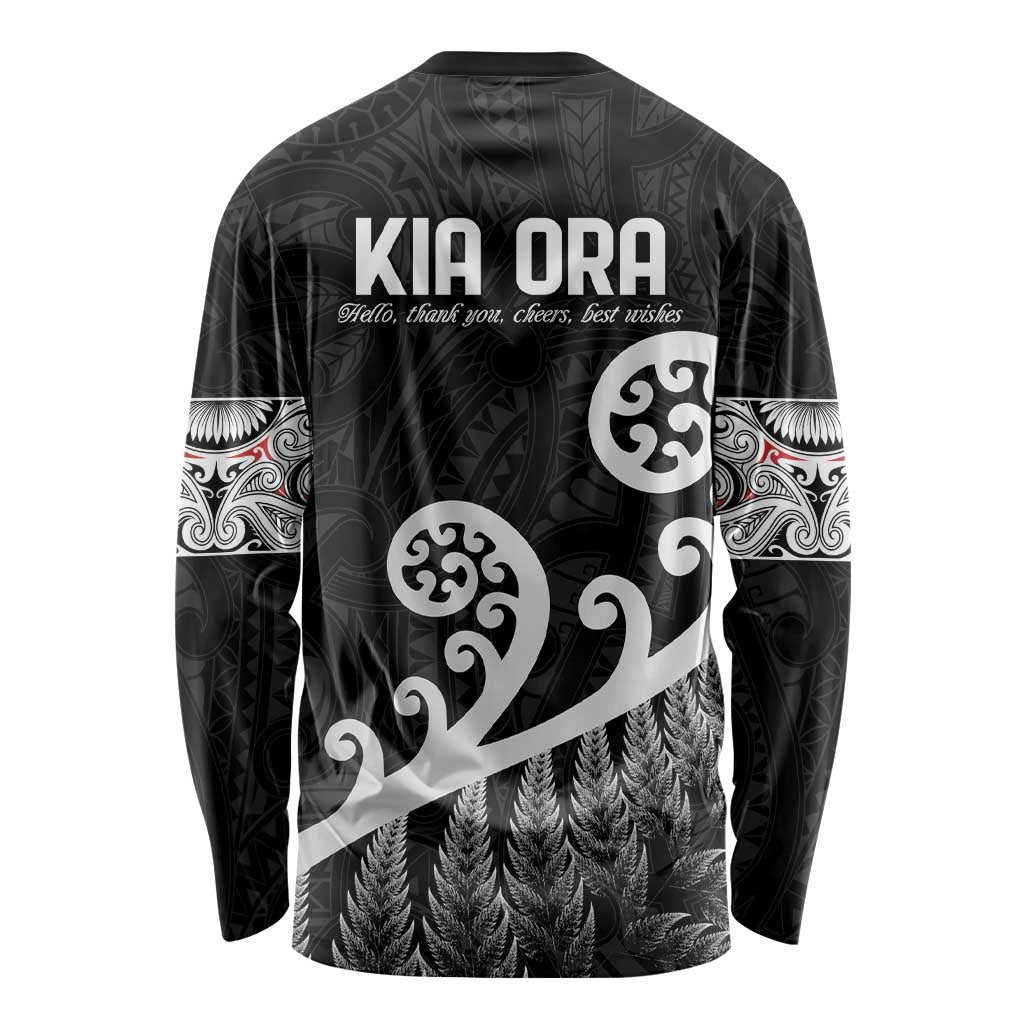 Kia Ora Maori Language Long Sleeve Shirt Te Reo Maori Koru Fern Art LT9 - Polynesian Pride