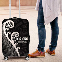 Kia Ora Maori Language Luggage Cover Te Reo Maori Koru Fern Art LT9 Black - Polynesian Pride