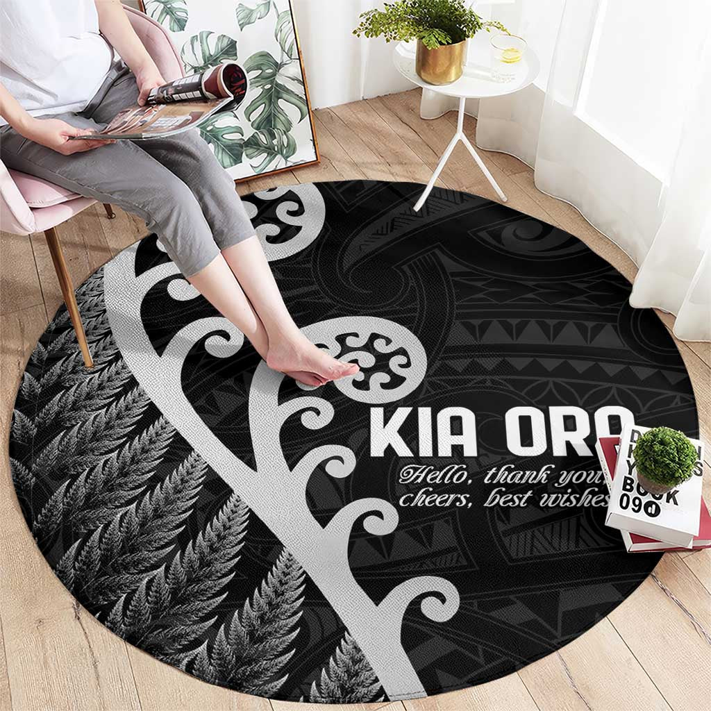 Kia Ora Maori Language Round Carpet Te Reo Maori Koru Fern Art LT9 - Polynesian Pride