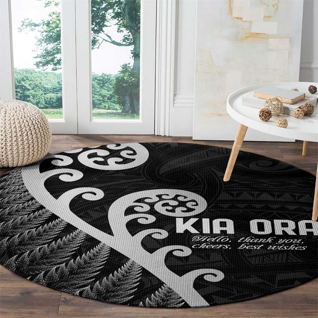Kia Ora Maori Language Round Carpet Te Reo Maori Koru Fern Art LT9 - Polynesian Pride