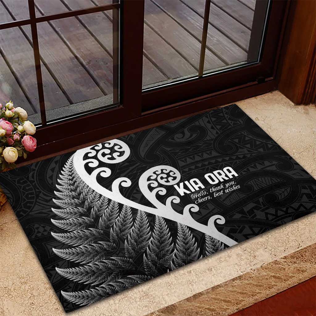 Kia Ora Maori Language Rubber Doormat Te Reo Maori Koru Fern Art