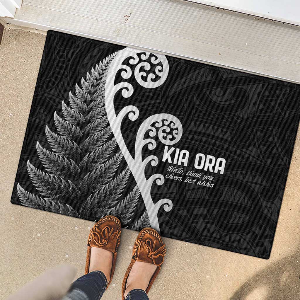 Kia Ora Maori Language Rubber Doormat Te Reo Maori Koru Fern Art