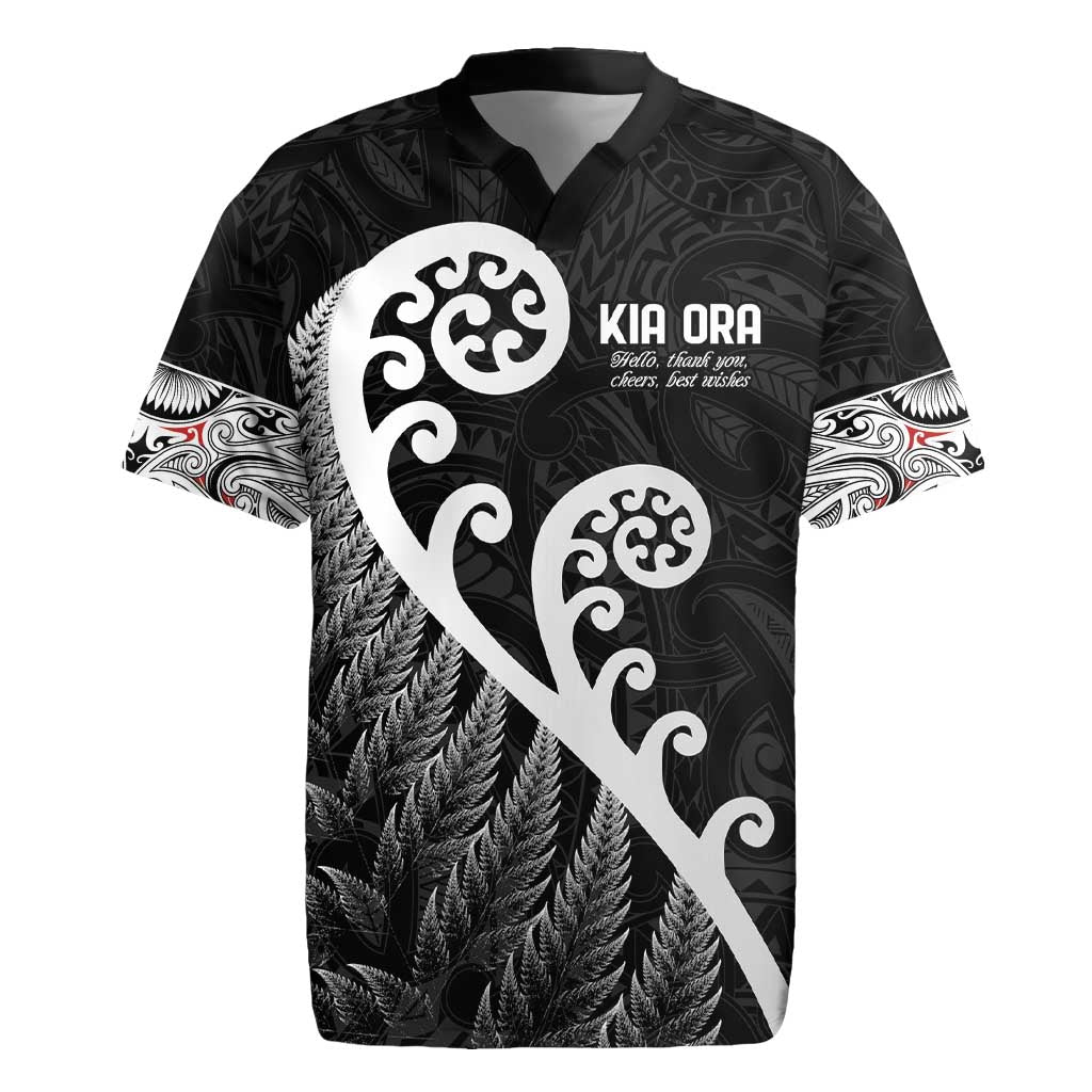 Kia Ora Maori Language Rugby Jersey Te Reo Maori Koru Fern Art