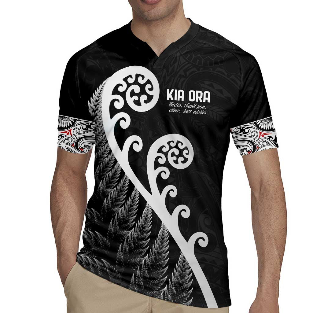 Kia Ora Maori Language Rugby Jersey Te Reo Maori Koru Fern Art