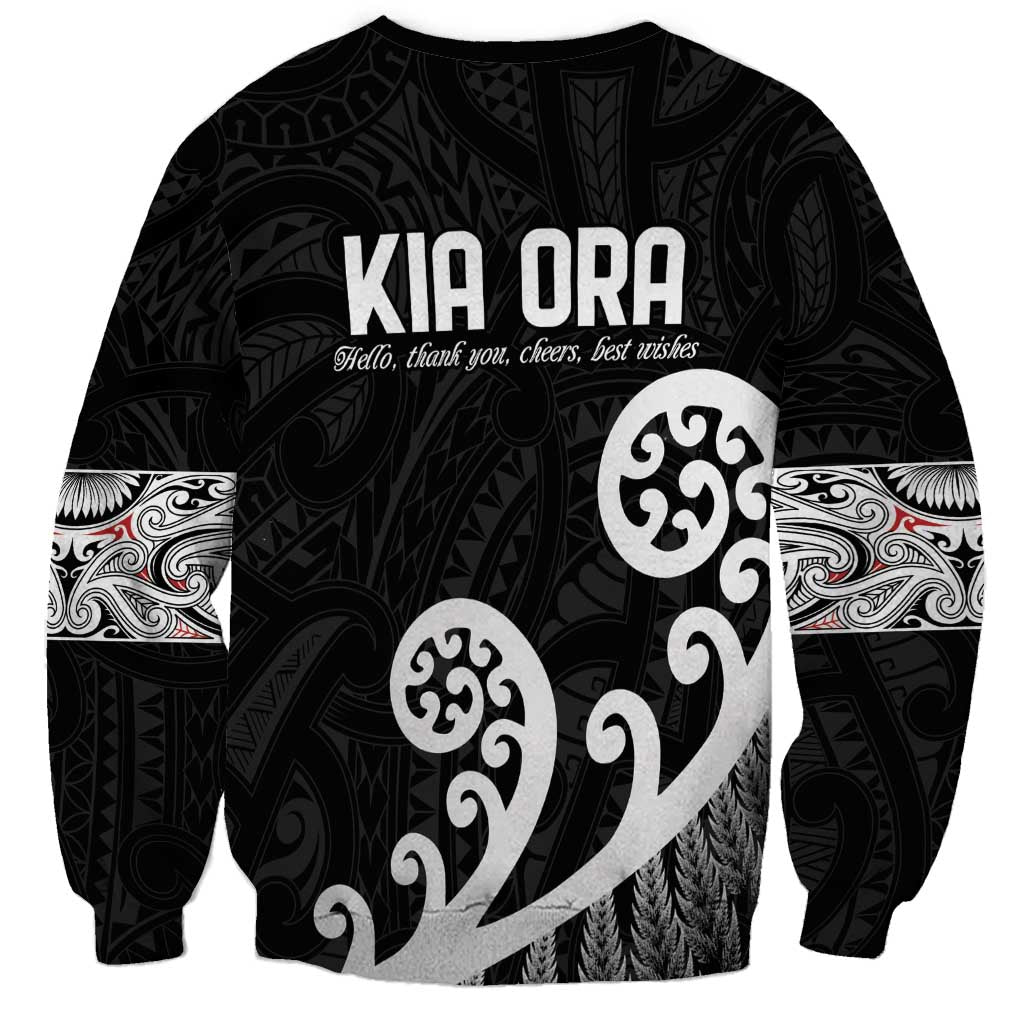 Kia Ora Maori Language Sweatshirt Te Reo Maori Koru Fern Art