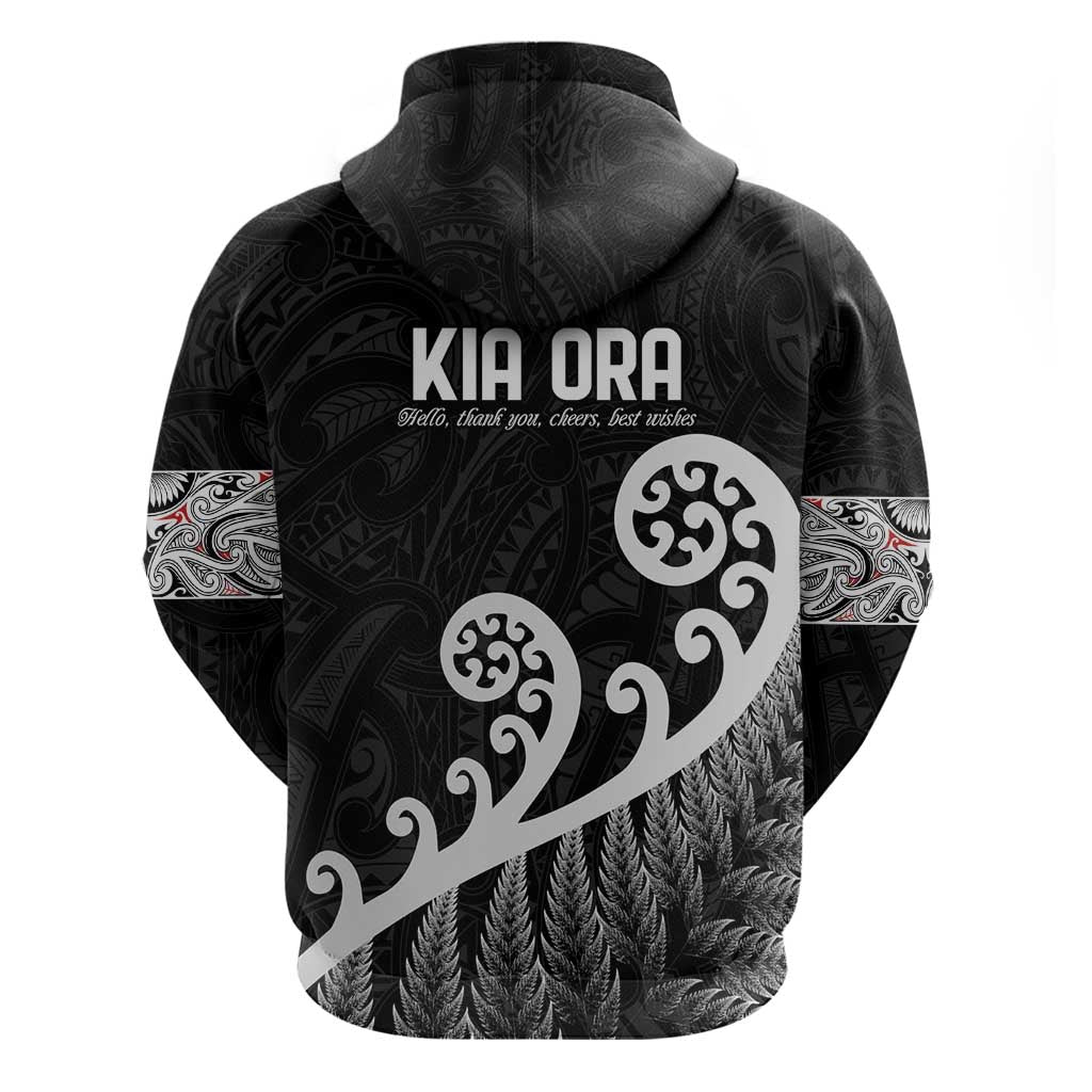 Kia Ora Maori Language Zip Hoodie Te Reo Maori Koru Fern Art LT9 - Polynesian Pride