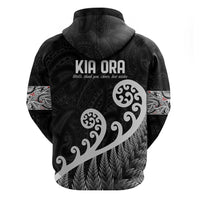 Kia Ora Maori Language Zip Hoodie Te Reo Maori Koru Fern Art LT9 - Polynesian Pride