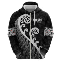 Kia Ora Maori Language Zip Hoodie Te Reo Maori Koru Fern Art LT9 - Polynesian Pride