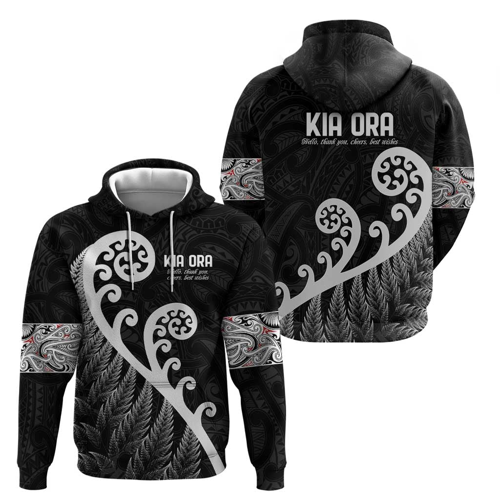 Kia Ora Maori Language Zip Hoodie Te Reo Maori Koru Fern Art LT9 - Polynesian Pride