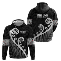 Kia Ora Maori Language Zip Hoodie Te Reo Maori Koru Fern Art LT9 - Polynesian Pride