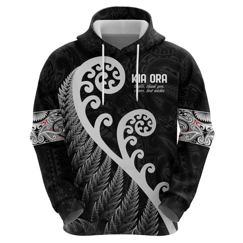 Kia Ora Maori Language Zip Hoodie Te Reo Maori Koru Fern Art LT9 - Polynesian Pride