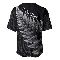 New Zealand Te Reo Mori Baseball Jersey Simple Black Fern LT9 - Polynesian Pride