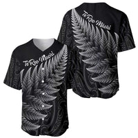 New Zealand Te Reo Mori Baseball Jersey Simple Black Fern LT9 - Polynesian Pride