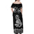 Te Reo Maori Tiki Inspired Art Family Matching Off Shoulder Maxi Dress and Hawaiian Shirt